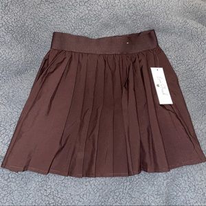 Brown pleated mini tennis skirt